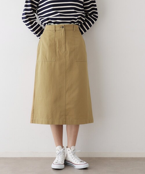Dessin(デッサン)の「【洗える】ベイカーポケットワークスカート(スカート・レディース・ベージュ/カーキ・01/02/03)」の13枚目の写真