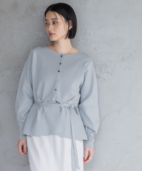 A part by（アパートバイ）の「【WEB限定】2WAYペプラムニットカーディガン（カーディガン/ボレロ・レディース・ブラウン系その他2/ブラック/アイボリー/チャコールグレー/ブルー系その他2/グレー系その他4・FREE）」の6枚目の写真