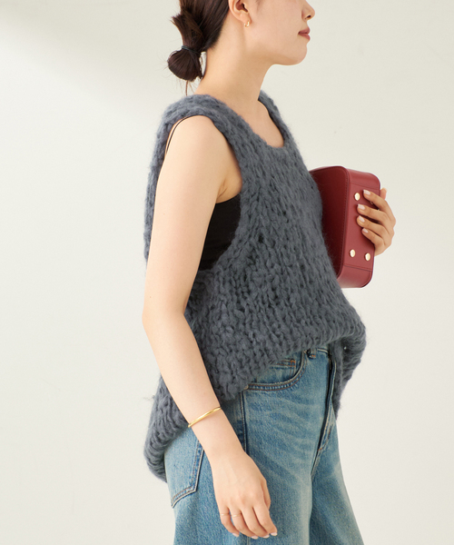 ジャンボタム ノースリーブ プルオーバー（ニット/セーター）｜Plage