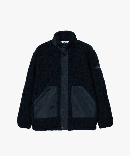 AIGLE(エーグル)の「パッチポケット 異素材切り替え スタンドカラーボアフリースブルゾン(ブルゾン・メンズ・ダークネイビー/レッド・S/M/L/XL)」の18枚目の写真