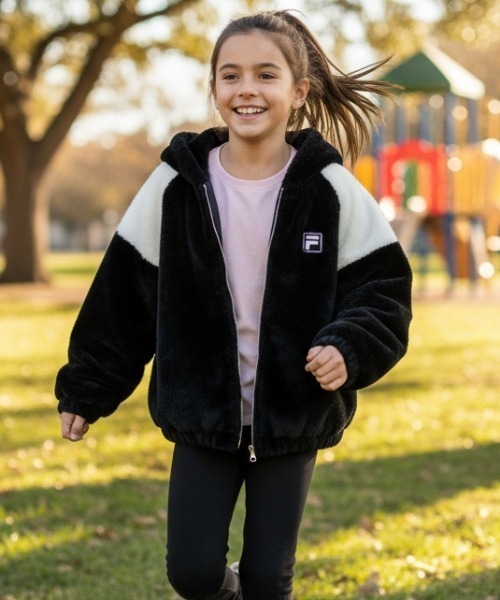 セール】【FILA/フィラ】キッズボアジャケット｜ふわふわ素材