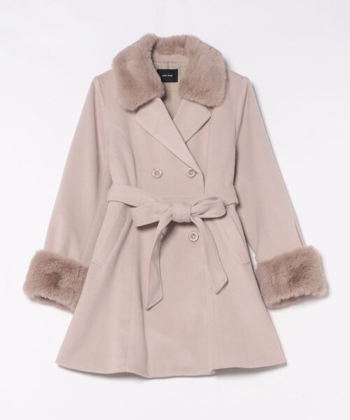 one way（ワンウェイ）の「フレアダブルコート（ダウンジャケット/コート・レディース・アイボリー/チャコールグレー/ベージュ/ブラウン・FREE）」の4枚目の写真