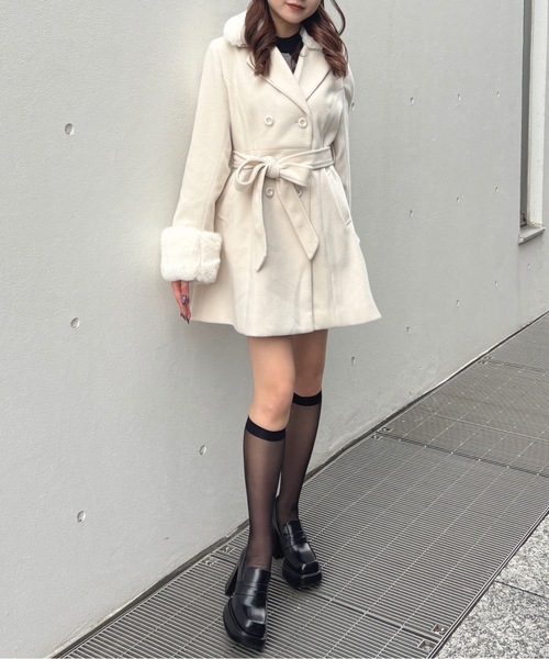 one way（ワンウェイ）の「フレアダブルコート（ダウンジャケット/コート・レディース・アイボリー/チャコールグレー/ベージュ/ブラウン・FREE）」の15枚目の写真