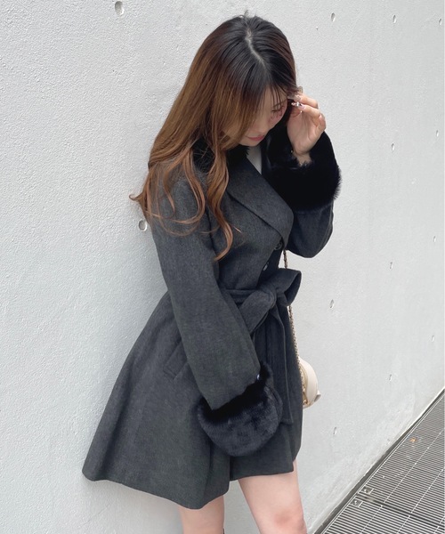 one way（ワンウェイ）の「フレアダブルコート（ダウンジャケット/コート・レディース・アイボリー/チャコールグレー/ベージュ/ブラウン・FREE）」の18枚目の写真