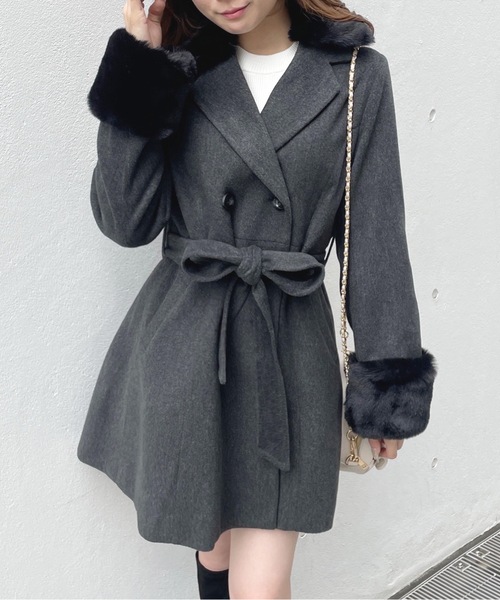 one way（ワンウェイ）の「フレアダブルコート（ダウンジャケット/コート・レディース・アイボリー/チャコールグレー/ベージュ/ブラウン・FREE）」の20枚目の写真