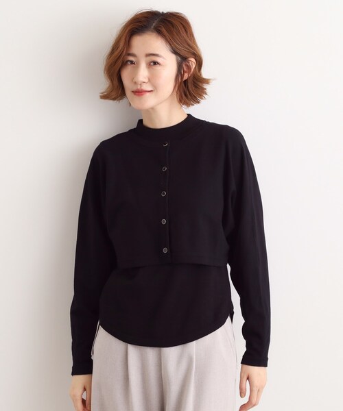 grove（グローブ）の「【2WAY】ニット＆クロップドカーディガン（アンサンブル・レディース・ブラック/ワインレッド・02/03/01/04/05）」の8枚目の写真