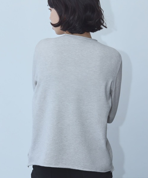 Ampirula(アンピルーラ)の「シンプル ニットソー ニット カットソー(Tシャツ/カットソー・レディース・イエロー/ライトグレー/ホワイト/ブルー/ブラック・FREE)」の16枚目の写真