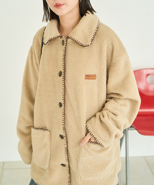 セール】限定展開 ブランケット ステッチ ボアコート（その他アウター