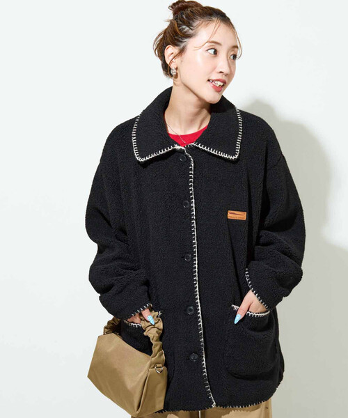 FREAK'S STORE(フリークスストア)の「限定展開 ブランケット ステッチ ボアコート(その他アウター・レディース・ブラック/オリーブ/ブラウン/ベージュ・フリ-)」の17枚目の写真