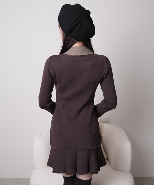 LIPSERVICE（リップサービス）の「フロントZIPニットプリーツワンピース（ワンピース・レディース・ボルドー/ブラウン/ブラック・FREE）」の10枚目の写真