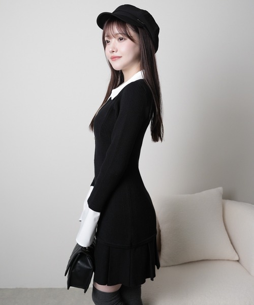 LIPSERVICE（リップサービス）の「フロントZIPニットプリーツワンピース（ワンピース・レディース・ボルドー/ブラウン/ブラック・FREE）」の11枚目の写真