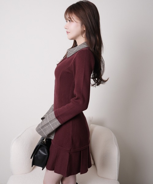 LIPSERVICE（リップサービス）の「フロントZIPニットプリーツワンピース（ワンピース・レディース・ボルドー/ブラウン/ブラック・FREE）」の14枚目の写真