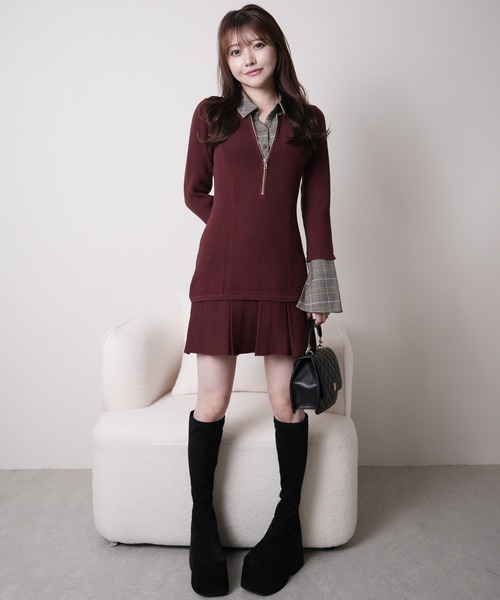 LIPSERVICE（リップサービス）の「フロントZIPニットプリーツ