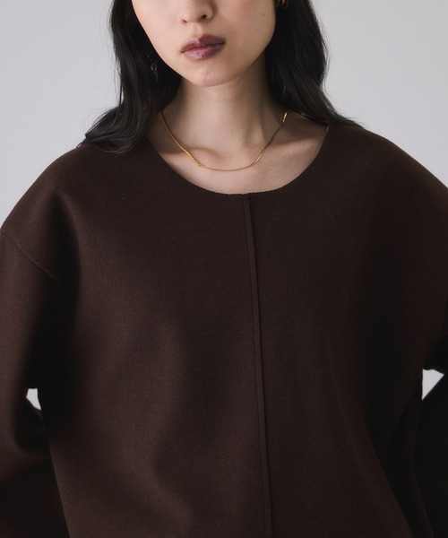 ADAM ET ROPE'(アダムエロペ)の「【サステナブル】Airneeプルオーバー(Tシャツ/カットソー・レディース・ベージュ/ダークブラウン・FREE)」の13枚目の写真