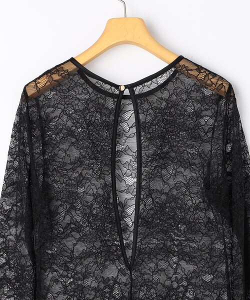 ウォッシャブルラッセルレースTブラウス（シャツ/ブラウス