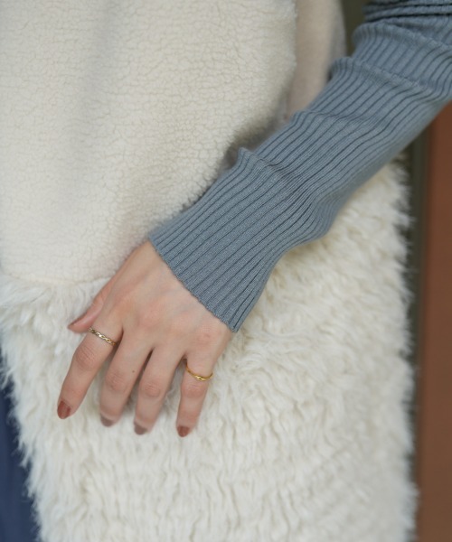 Bou Jeloud（ブージュルード）の「ボア×ファーニットベスト（ベスト・レディース・グレー/ベージュ・FREE）」の4枚目の写真