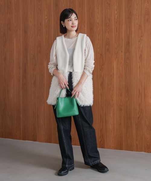 Bou Jeloud（ブージュルード）の「ボア×ファーニットベスト（ベスト・レディース・グレー/ベージュ・FREE）」の11枚目の写真