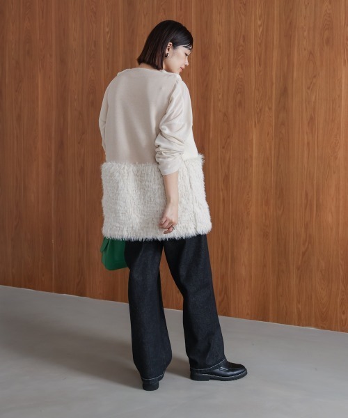 Bou Jeloud（ブージュルード）の「ボア×ファーニットベスト（ベスト・レディース・グレー/ベージュ・FREE）」の15枚目の写真