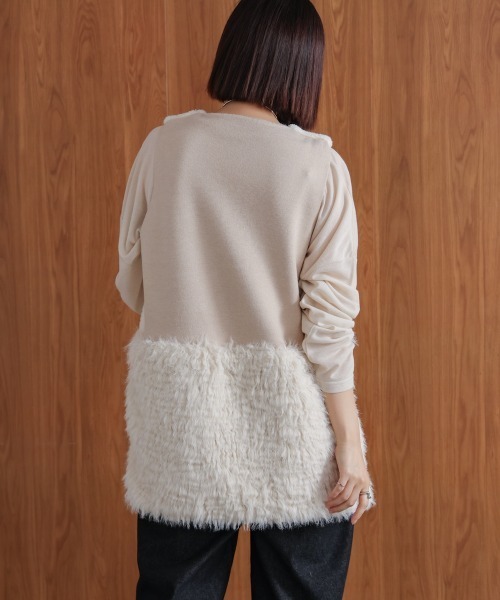 Bou Jeloud（ブージュルード）の「ボア×ファーニットベスト（ベスト・レディース・グレー/ベージュ・FREE）」の16枚目の写真