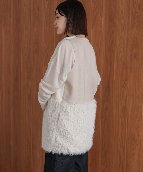 Bou Jeloud（ブージュルード）の「ボア×ファーニットベスト（ベスト・レディース・グレー/ベージュ・FREE）」の17枚目の写真