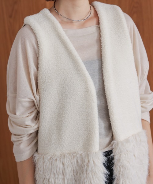 Bou Jeloud（ブージュルード）の「ボア×ファーニットベスト（ベスト・レディース・グレー/ベージュ・FREE）」の20枚目の写真