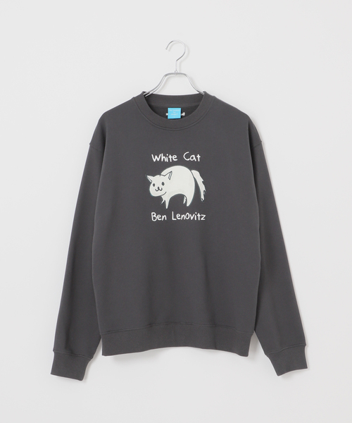 B.C STOCK(ベーセーストック)の「【Ben Lenovitz / ベン・レノビッツ】別注 ドッグ&キャットスウェット(スウェット・メンズ・ホワイト系その他/ホワイト/チャコールグレー/ネイビー・LARGE/MEDIUM)」の3枚目の写真