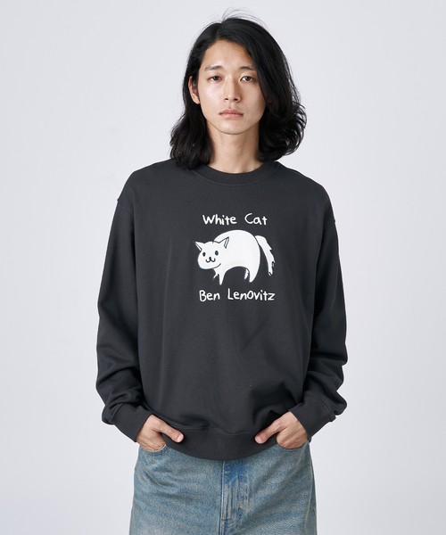 B.C STOCK(ベーセーストック)の「【Ben Lenovitz / ベン・レノビッツ】別注 ドッグ&キャットスウェット(スウェット・メンズ・ホワイト系その他/ホワイト/チャコールグレー/ネイビー・LARGE/MEDIUM)」の6枚目の写真