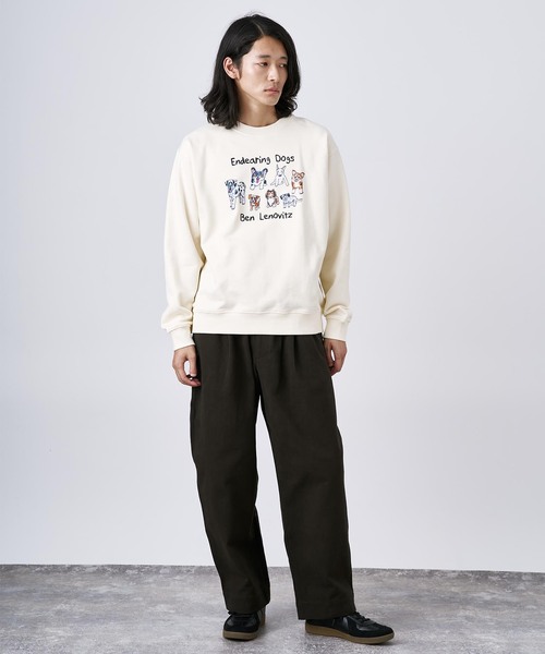 B.C STOCK(ベーセーストック)の「【Ben Lenovitz / ベン・レノビッツ】別注 ドッグ&キャットスウェット(スウェット・メンズ・ホワイト系その他/ホワイト/チャコールグレー/ネイビー・LARGE/MEDIUM)」の9枚目の写真