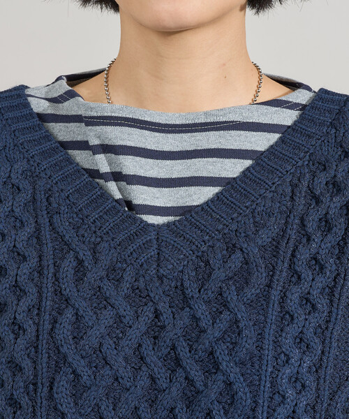 セール】ミックスケーブルVネックニット（ニット/セーター）｜FREAK'S