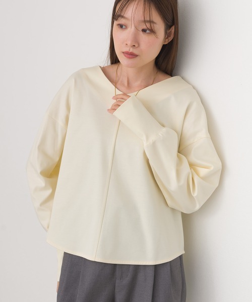 OMNES(オムネス)の「【BEAUTIFUL FRIDAY】Vネックプルオーバー(Tシャツ/カットソー・レディース・ブラック/ホワイト・MEDIUM/LARGE)」の3枚目の写真