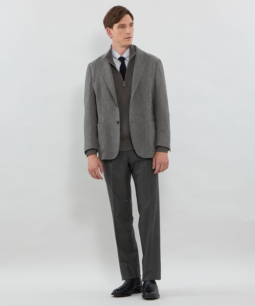 セール】【Adjustable Fit】メランジフランネル 1プリーツスラックス