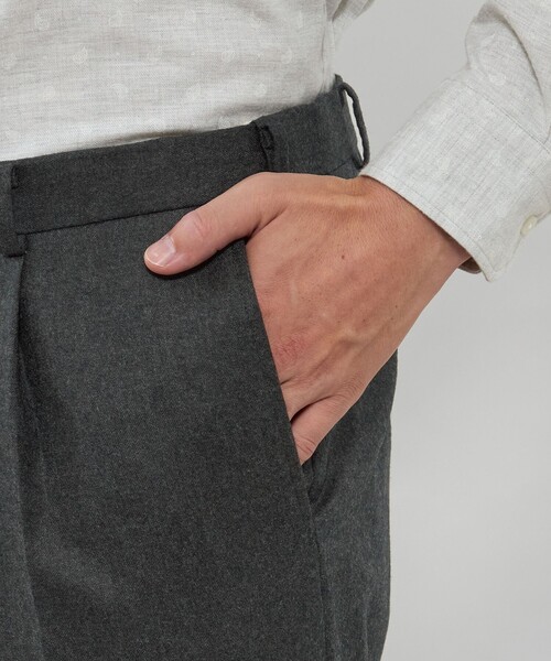 MACKINTOSH LONDON(マッキントッシュ ロンドン)の「【Adjustable Fit】メランジフランネル 1プリーツスラックス(スラックス・メンズ・チャコールグレー・78/82/86/90)」の9枚目の写真
