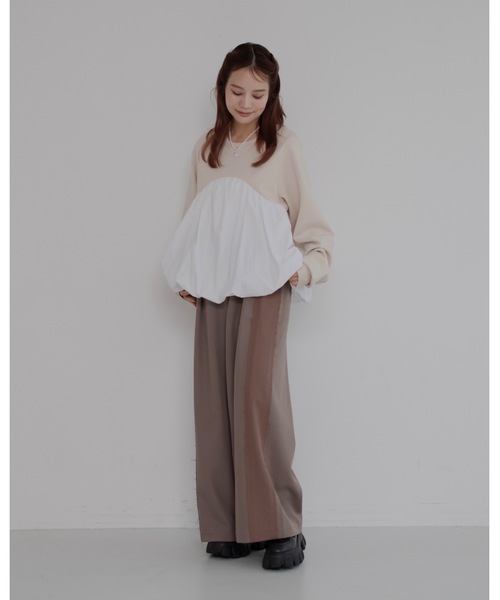 JUMELLE（ジュメロ）の「【総ゴム/ワイドルーズ】ラインヘムスラックス（スラックス・レディース・ブラウン/グレー・SMALL/MEDIUM）」の17枚目の写真