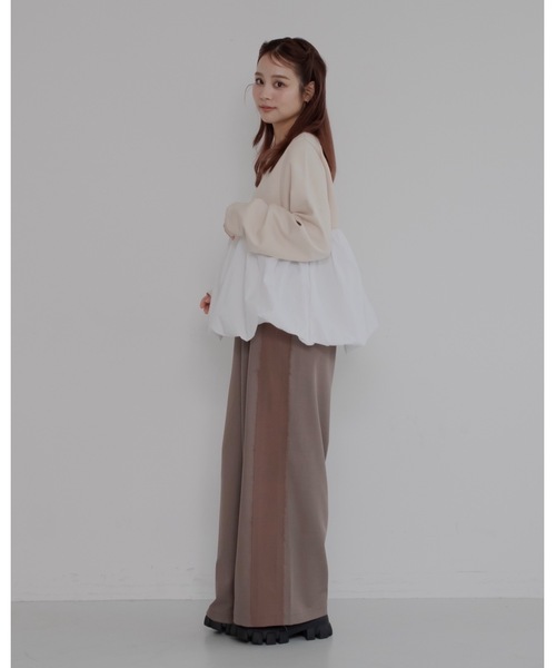 JUMELLE（ジュメロ）の「【総ゴム/ワイドルーズ】ラインヘムスラックス（スラックス・レディース・ブラウン/グレー・SMALL/MEDIUM）」の5枚目の写真