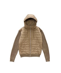 MMMM（エムエムエムエム）の「MMMM/フーデットパファージャケット/ニットドッキング（ブルゾン）」