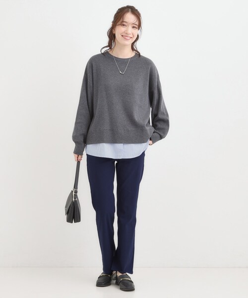 SHOO・LA・RUE(シューラルー)の「【S-LL】優しくフィット ハイパーストレートパンツ(その他パンツ・レディース・ブラック/カーキ/ブルー・04/03/02/01)」の12枚目の写真