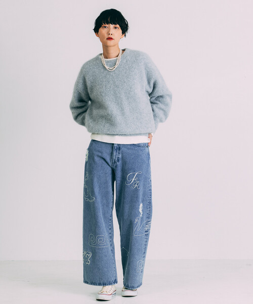 Freada(フリーダ)の「Freada/フリーダ フラッフィーニット プルオーバー(ニット/セーター・レディース・レッド/ライトグレー/ブラウン・ONE SIZE)」の6枚目の写真