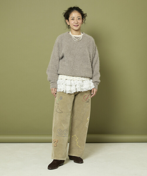 Freada(フリーダ)の「Freada/フリーダ フラッフィーニット プルオーバー(ニット/セーター・レディース・レッド/ライトグレー/ブラウン・ONE SIZE)」の16枚目の写真