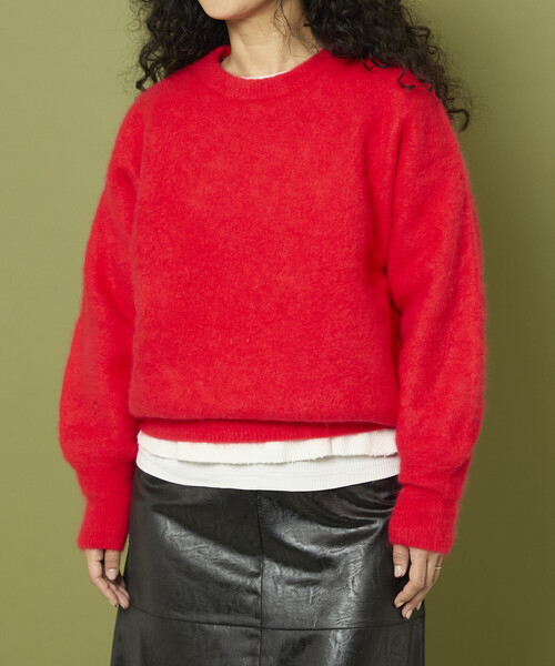 Freada フラッフィーニット 赤 セール】Freada/フリーダ フラッフィーニット プルオーバー（ニット