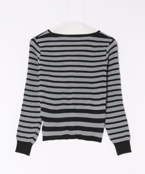 STYLEBLOCK（スタイルブロック）の「ボーダー柄Vネックニット（ニット/セーター・レディース・ベージュ/ホワイト/レッド/ブラウン/グレー・FREE）」の6枚目の写真