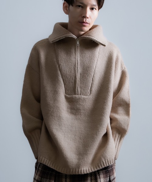 improves（インプローブス）の「モヘアタッチ ハーフジップ ニット（ニット/セーター・メンズ・ブルー/グレイッシュベージュ/ホワイト/カーキ/モカ/ブラック・LARGE/MEDIUM）」の12枚目の写真