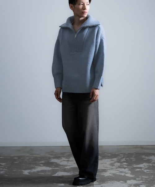 improves（インプローブス）の「モヘアタッチ ハーフジップ ニット（ニット/セーター・メンズ・ブルー/グレイッシュベージュ/ホワイト/カーキ/モカ/ブラック・LARGE/MEDIUM）」の14枚目の写真