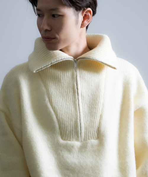 improves（インプローブス）の「モヘアタッチ ハーフジップ ニット（ニット/セーター・メンズ・ブルー/グレイッシュベージュ/ホワイト/カーキ/モカ/ブラック・LARGE/MEDIUM）」の13枚目の写真