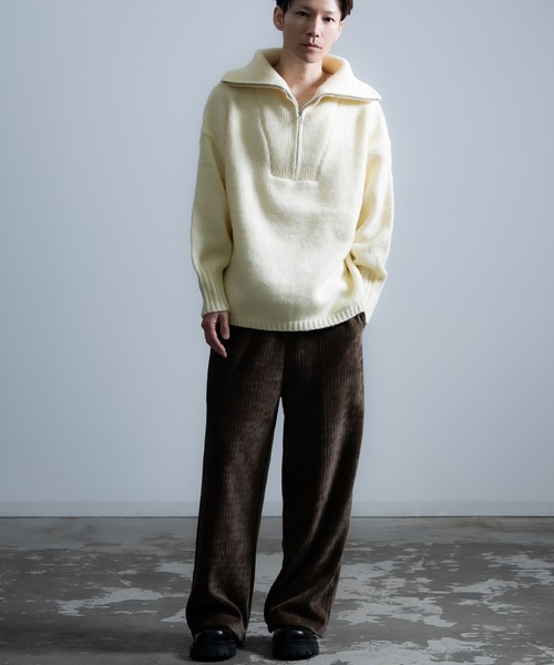 improves（インプローブス）の「モヘアタッチ ハーフジップ ニット（ニット/セーター・メンズ・ブルー/グレイッシュベージュ/ホワイト/カーキ/モカ/ブラック・LARGE/MEDIUM）」の9枚目の写真