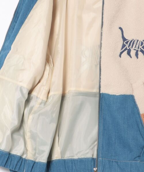 ScoLar（スカラー）の「ScoLar(スカラー) ネコ刺繍ボア×デニム異素材