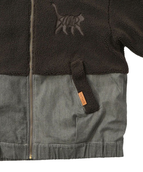 ScoLar（スカラー）の「ScoLar(スカラー) ネコ刺繍ボア×デニム異素材