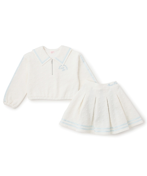 カットジャガード ハーフZIPセーラー セットアップ（セットアップ