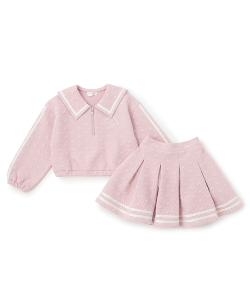 カットジャガード ハーフZIPセーラー セットアップ（セットアップ