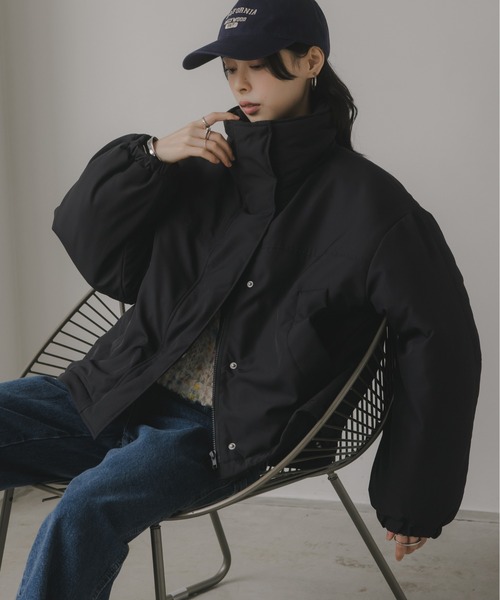 210nouve（トゥージュヌーブ）の「ショート モンスター ジャケット（ブルゾン・レディース・ブラック/ライトベージュ/カーキ・FREE）」の8枚目の写真