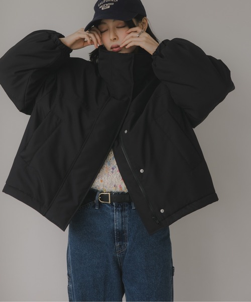 210nouve（トゥージュヌーブ）の「ショート モンスター ジャケット（ブルゾン・レディース・ブラック/ライトベージュ/カーキ・FREE）」の6枚目の写真